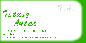 titusz antal business card